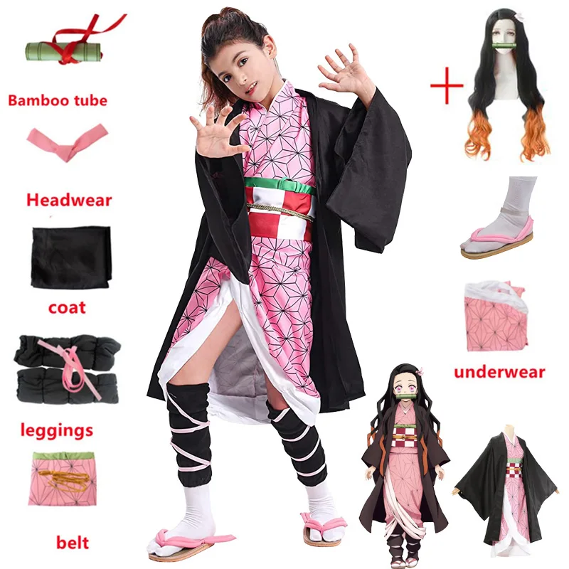 

Костюм для косплея Kamado Nezuko, аниме, костюм для женщин и детей