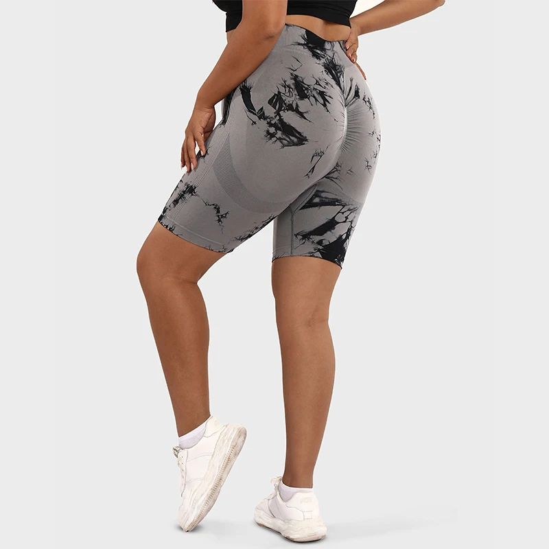 LUOYIYANG Tie Dye Seamless Plus Size Women's Shorts Push Up Gym Booty Lifting Sports Fitness Woman 2023 Yoga Clothing L-3XL