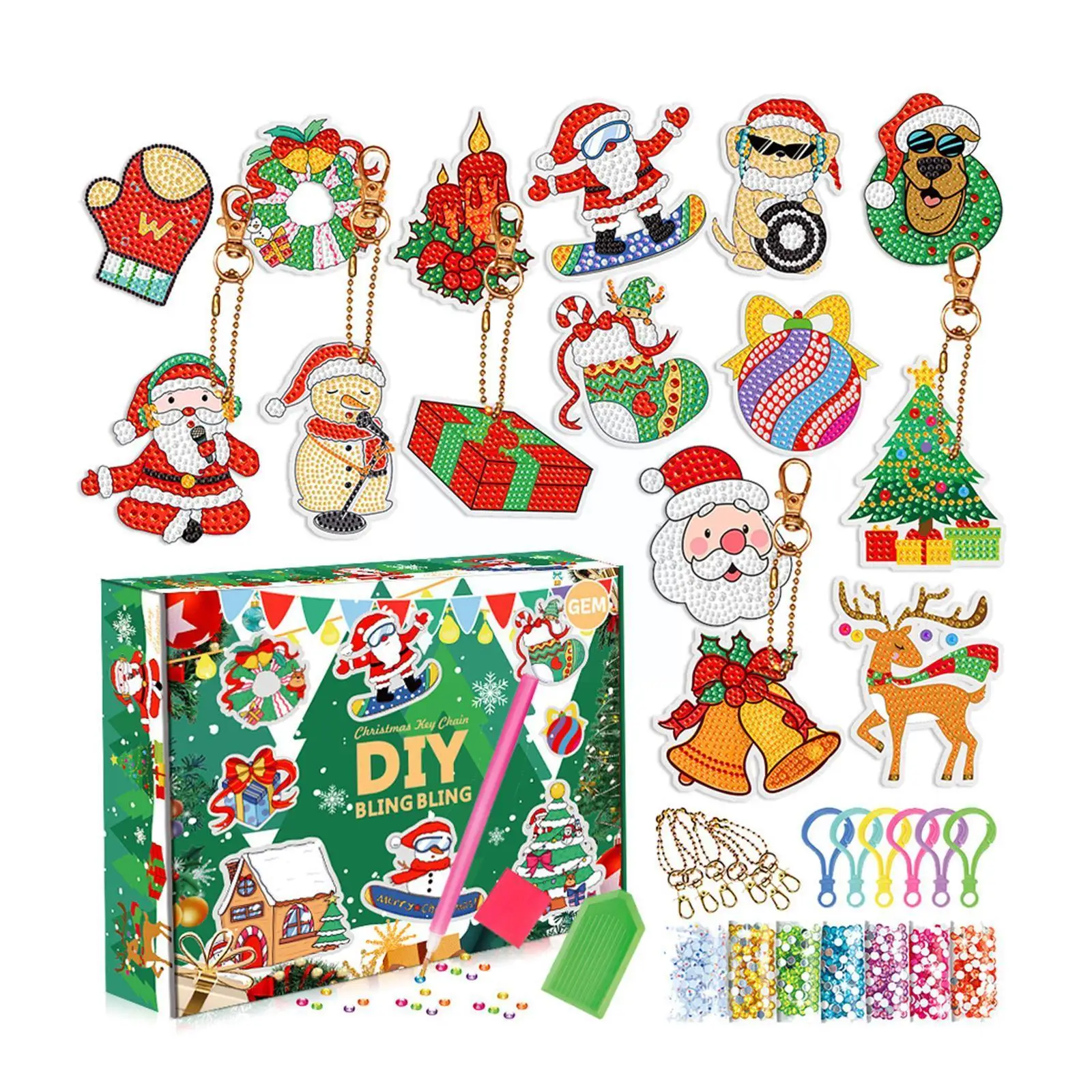 

DIY Рождественский брелок-подвеска полная форма специальная Женская рождественская коробка с вышивкой алмазный подарок Z1K2