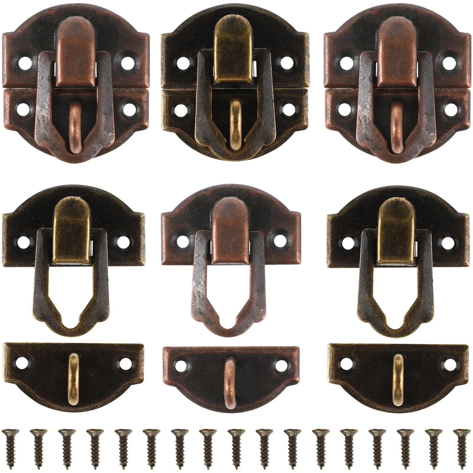 

10 Pcs T Hinges Heavy Duty Buckle Decorative Hasp Latch Multicolor Lock Iron Cabinet Clasp
