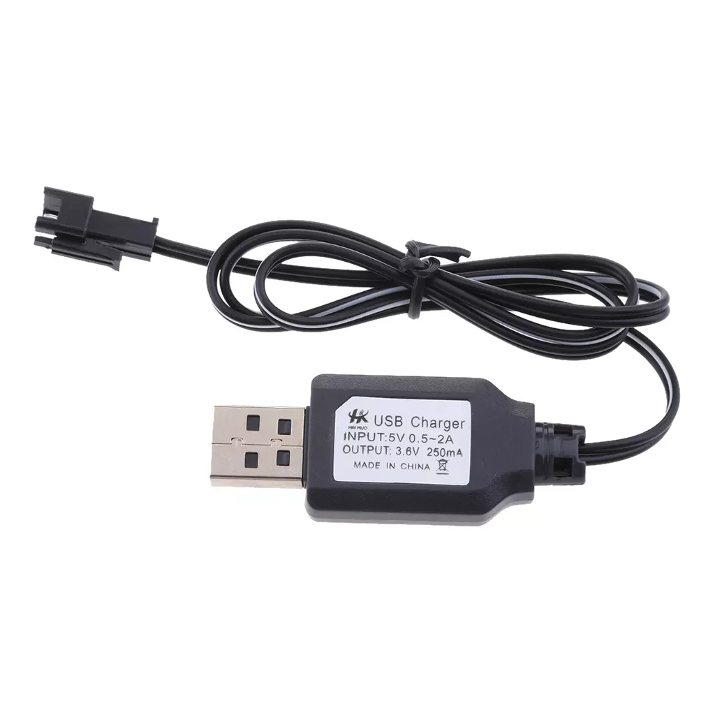 

NEW2022 Premium 3.6V Ni/Cd Battery Charging Cable USB To SM Plug Connector Remote Controls Cars Drones Robots