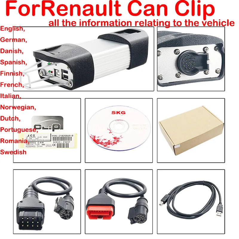 

Reprog Can Clip For Renault Can Clip V216 Golden Clip OBD2 Diagnosis & Programming Tool New Reno Scanner 2023 Newest