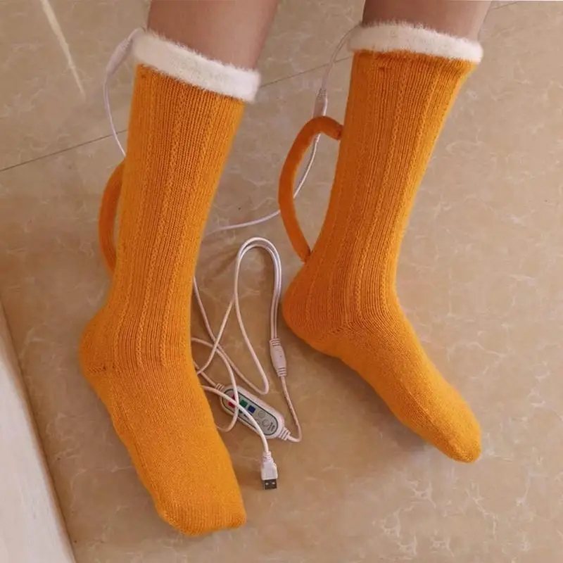 Heated Socks For Skiing Washable Heated Sock For Men Women Charging Beer Glass Electric Socks For Winter Ski Camping Hiking