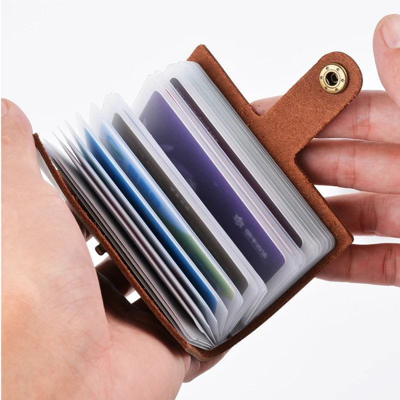 

Presentation Folder Nature Cow Leather Cover Card Holder Organizer Portable Cowhide Wallet Shape Storage Bag With Button