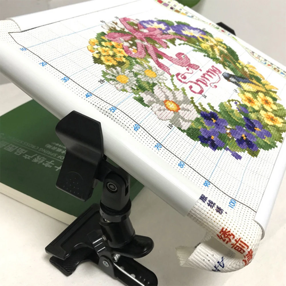 

2Pcs Cross Stitch Clip Clamp Non-slip Table Edge Embroidery Clip Adjustable Clip-On Desk Stand 360 Rotation Metal Camera Holder