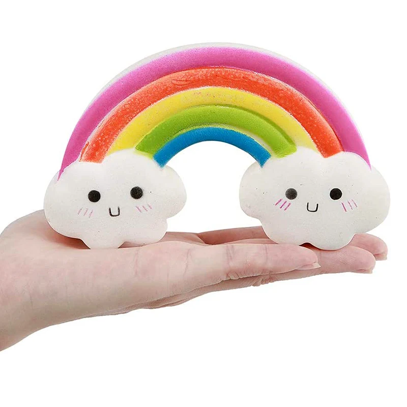 

Squishy Rainbow Smiley soft toys slowly rising fragrance squeeze decompression toys Christmas gifts for children