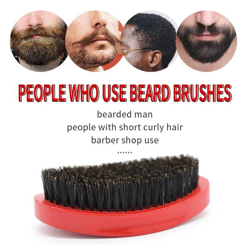 Brosse Poil De Sanglier 360 Wave Brush Beard Shaving Brush Soft Boar Beard Brush Straightener Wave Brush For Men Wood Beard Comb