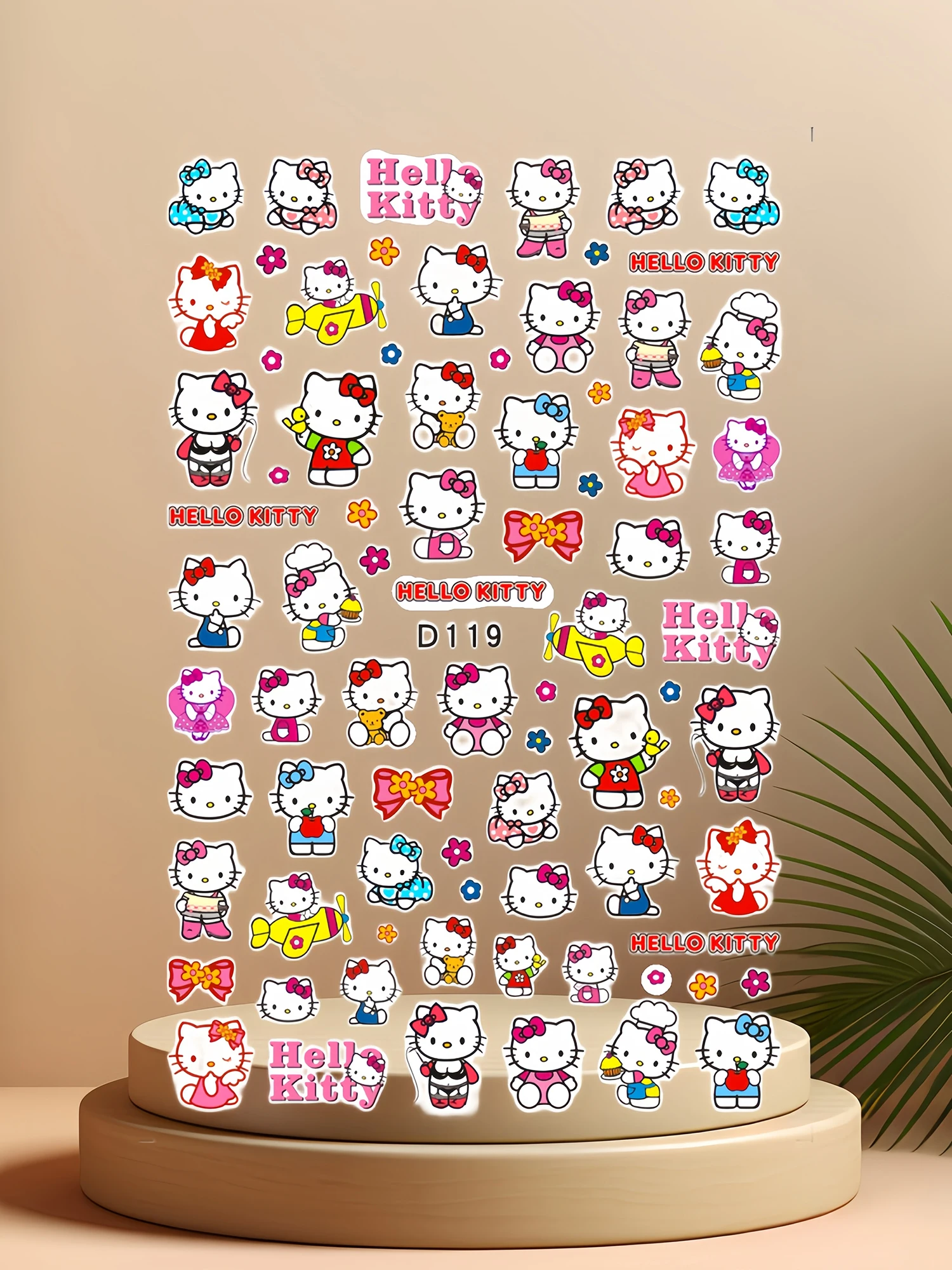 1PCS Cute Hello Kitty Nail Art Stickers Stitch Mickey Mouse 3D Supplies New Anime Decoration