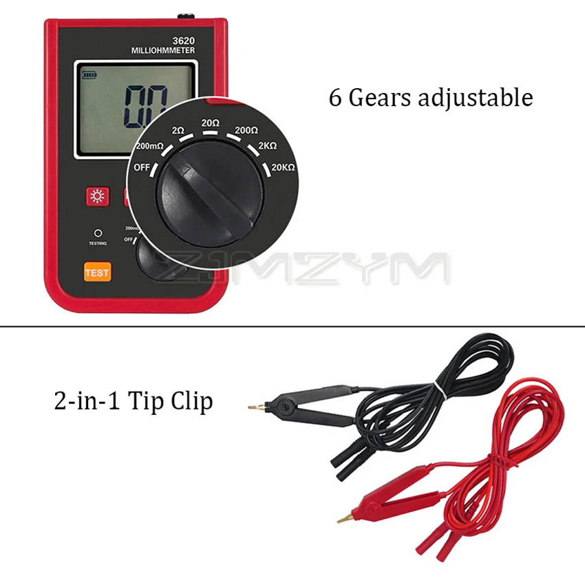 ETCR3620 Портативный миллиомметр 1 2 А 20 кОм тестер низкого сопротивления постоянного