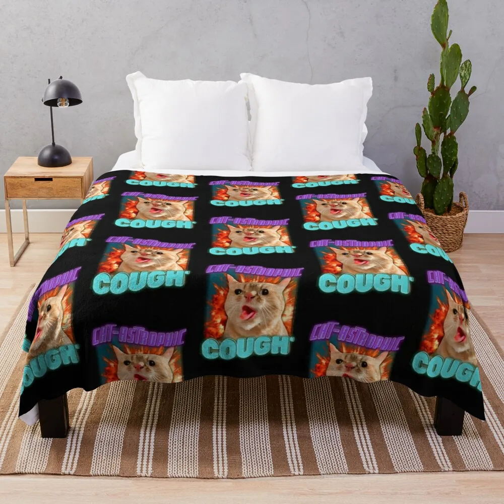 Cat Coughing Meme - Cat-Astrophic Cough плед Polar модные диваны для дивана аниме одеяла