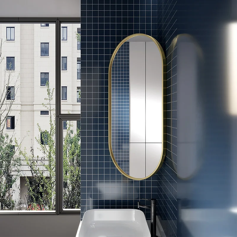 

Настенное зеркало для ванной комнаты, боковой угол, вращающееся овальное зеркало для ванной комнаты, золотые аксессуары для туалетного столика, зеркало для макияжа, зеркала для макияжа, EB5BM