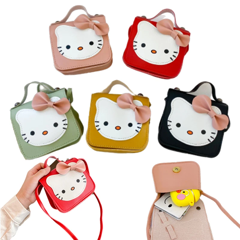 

Kawaii Anime Kittys Graphic Print Five Colors Child Pocket Money Travel Storage Shoulder Messenger Bag Birthday Present