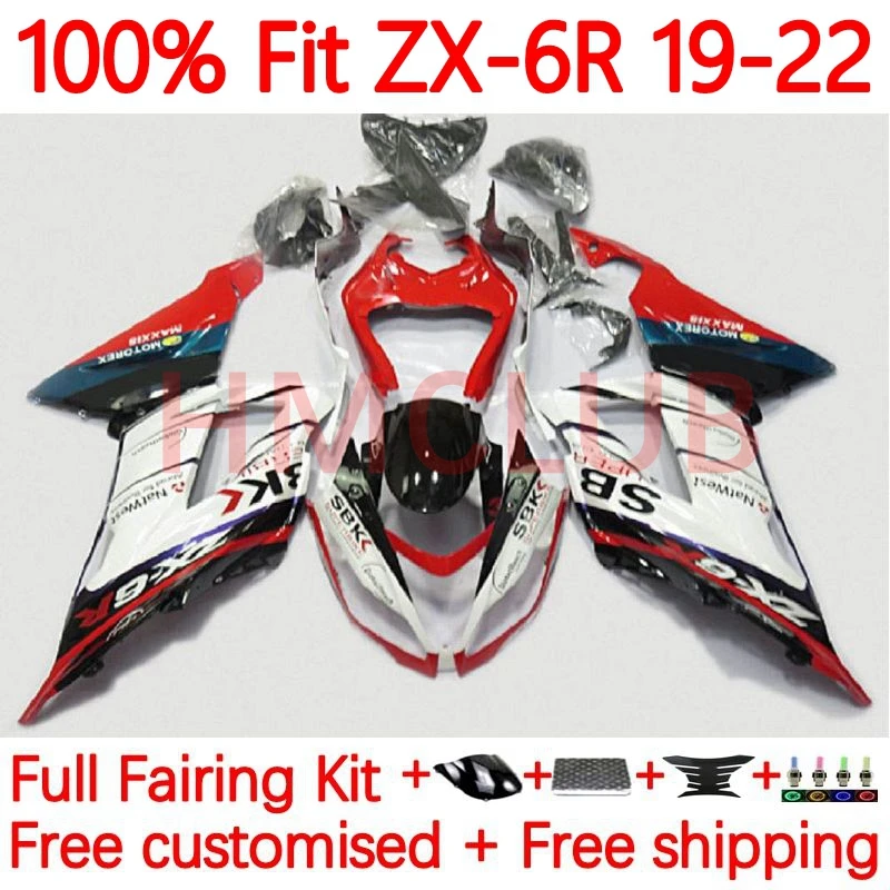 

Injection For KAWASAKI NINJA ZX-6R ZX636 ZX 6R 636 600CC ZX6R 2019 2020 2021 2022 ZX-636 19 20 21 22 Fairing red white 59No.18