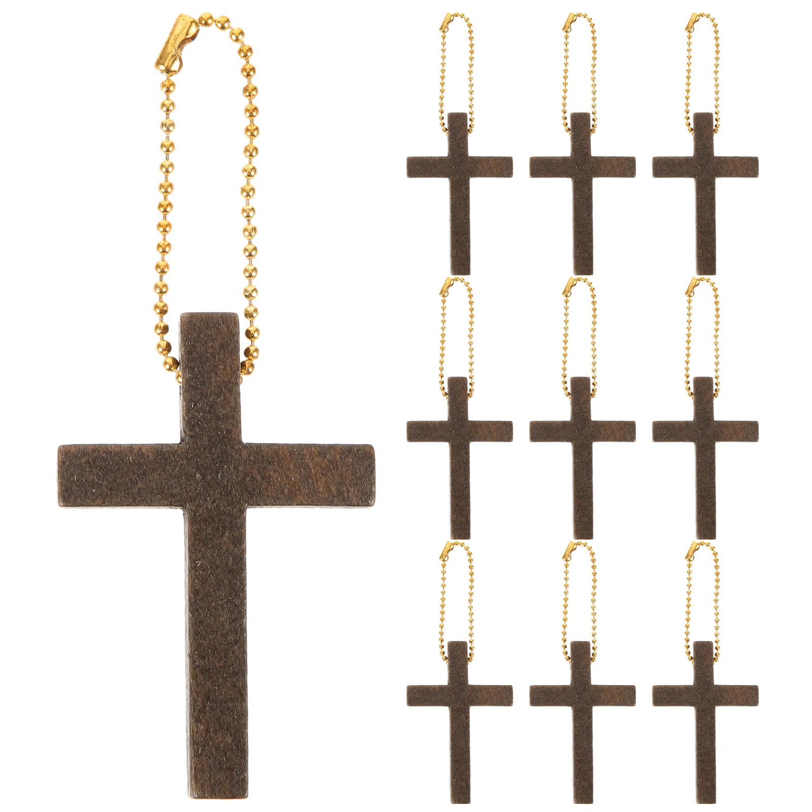

10 Pcs Decorations Wood Trim Cross Shaped Charms Mini Hanging Pendant Wooden Crafts Making Jewelry Bracelet