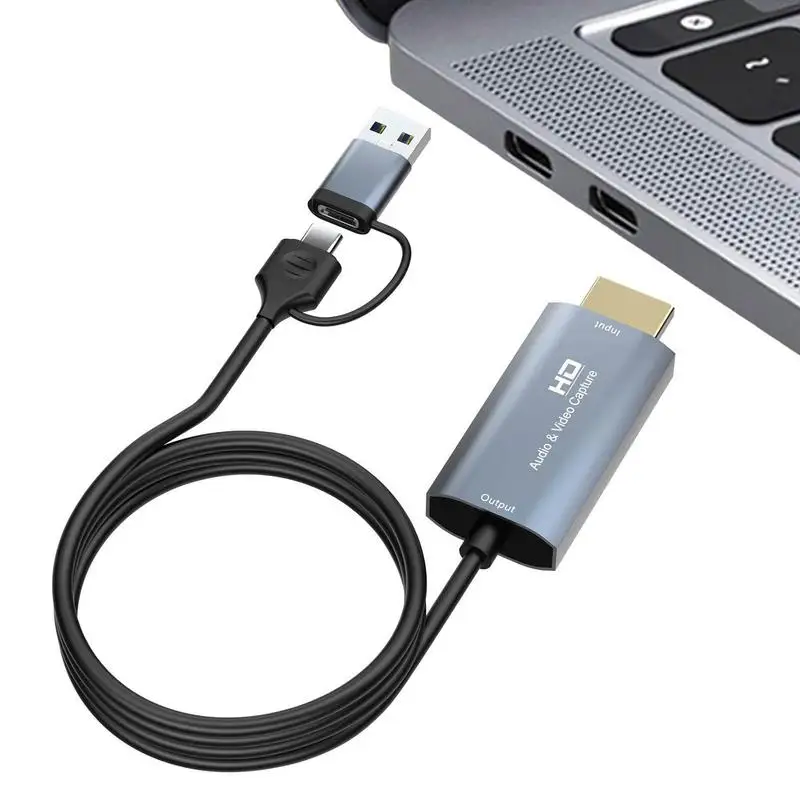 

1.8m Video Capture Card Portable HD To Type-C Video Game Grabber Record Suitable For PS4 Camcorder Live Broadcast Camera