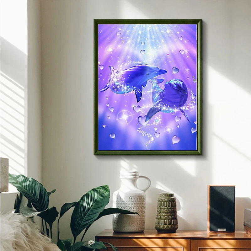 Алмазная 5D картина сделай сам полностью вставляемая вышивка крестом дельфин