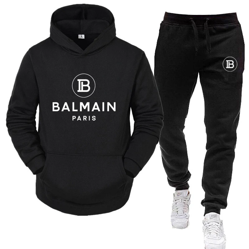 

Autumn And Winter Men'S New Fashion Printed Hoodie + Trousers Casual Jogger Brand Sportswear Suit Hip-Hop Street Couple Clothing