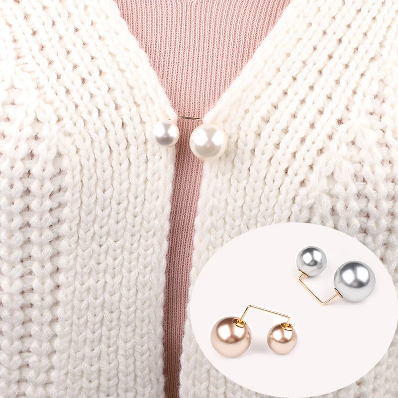 

3Pcs/Set Double Pearl Brooch Pins Anti-fade Exquisite Elegant Brooches for Women Sweater Coat Summer Dress Decoration