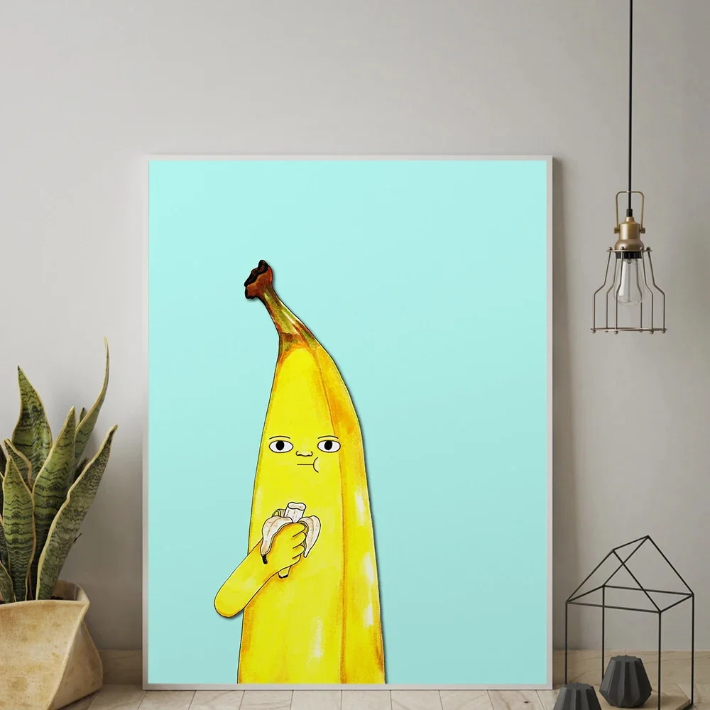 Баннабализм художественный постер печать Смешные Милые бананы ест банан