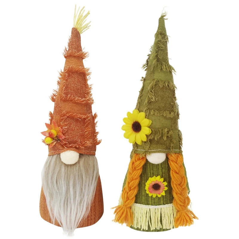 

Harvests Festival Maple Leaf Faceless Gnome Doll Thanksgiving Home Decoration Farmhouse Tiered Tray Decor