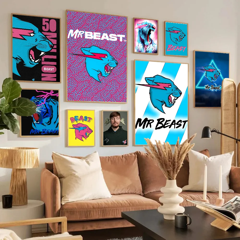 Игра Blogger M-MrBeast DIY липкий постер водостойкая бумажная наклейка кофейня бар