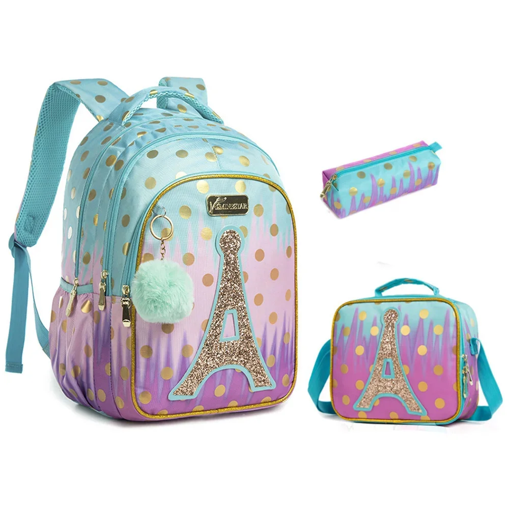 

Школьный рюкзак для девочек-подростков, школьные ранцы с блестками и башней, школьные принадлежности