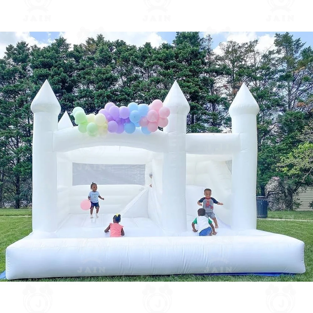 Надувной надувной замок с бассейном шариками воздуходувка для детей белый дом