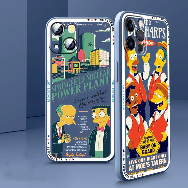 

Liquid Rope Cover Disney Luxury Simpsons Phone Case For Apple iPhone 14 13 12 Mini 11 XS Pro Max X XR 8 7 SE 2020 Armour
