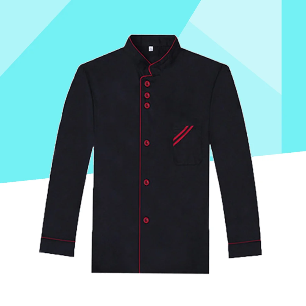 

Long Sleeve Unisex: Long Sleeve Chef, Black Chef Coat, Restaurant Kitchen for Bakery Service