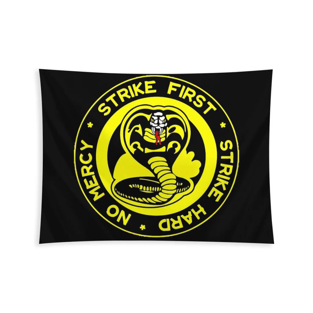 

Strike First Bedroom Tapestry Cobra Kai Amanda TV Background Hanging Covering Wall Arts Decor Aesthetic Gobelin