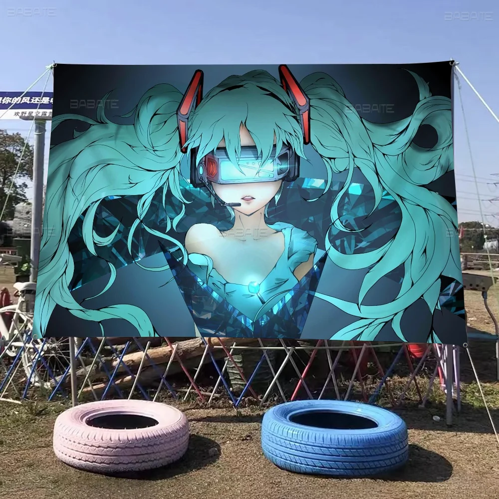 Милый-H-Hatsune M-Mikues DIY флаг для семейной группы фото гостиной дома и общежития декор