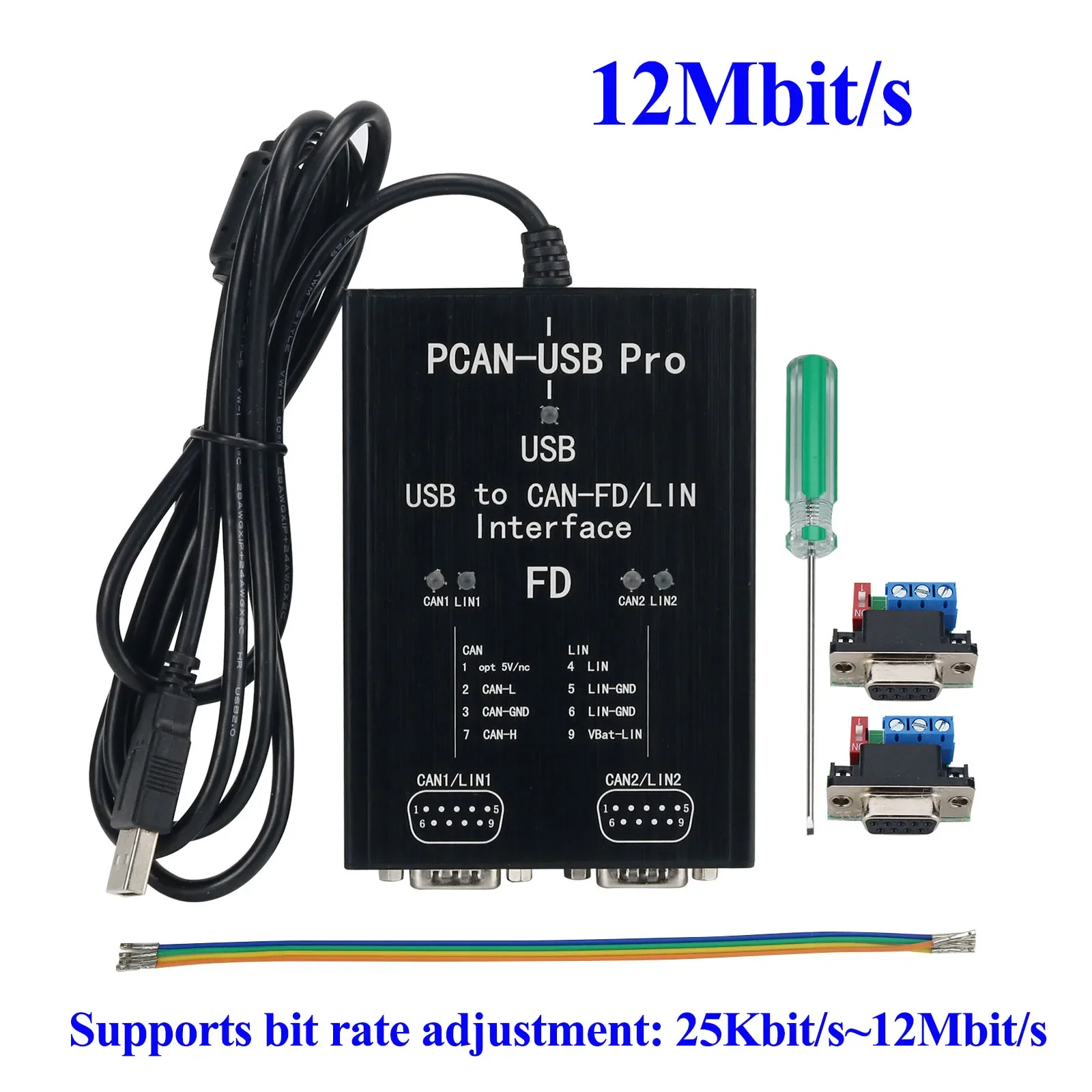 Фото Горячая распродажа 2025 Hamgeek PCAN-USB Pro PCAN FD PRO 8 Мбит/с 12 Мбит/с USB-адаптер CAN 2-канальный CAN FD, совместимый с IPEH-004061 для P №4