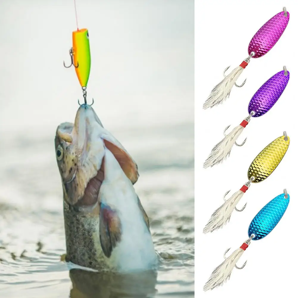 

5Pcs Great Portable Sequin Saltwater Freshwater Treble Hook Baits for Fishing Lovers Fishing Lures Angling Baits