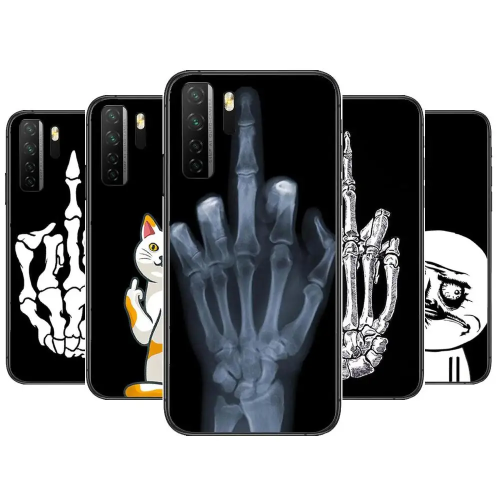 

Funny Man Middle Finger Black Soft Cover The Pooh For Huawei Nova 8 7 6 SE 5T 7i 5i 5Z 5 4 4E 3 3i 3E 2i Pro Phone Case cases