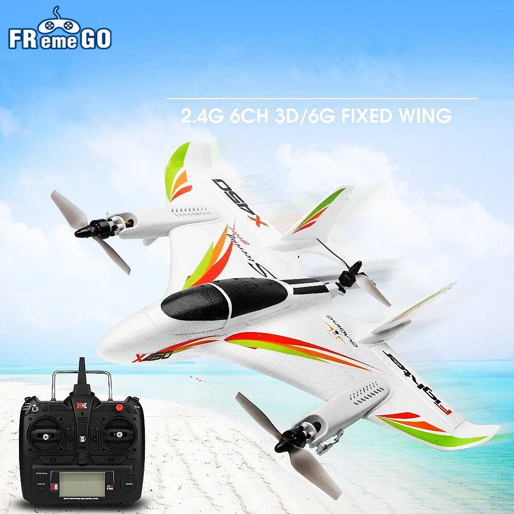 

RC Plane XK X450 2.4G 6CH 3D/6G Vertical Take-off RC Aircraft With LED Light Fixed Wing Airplane RTF RC Toy for Boys Gifts