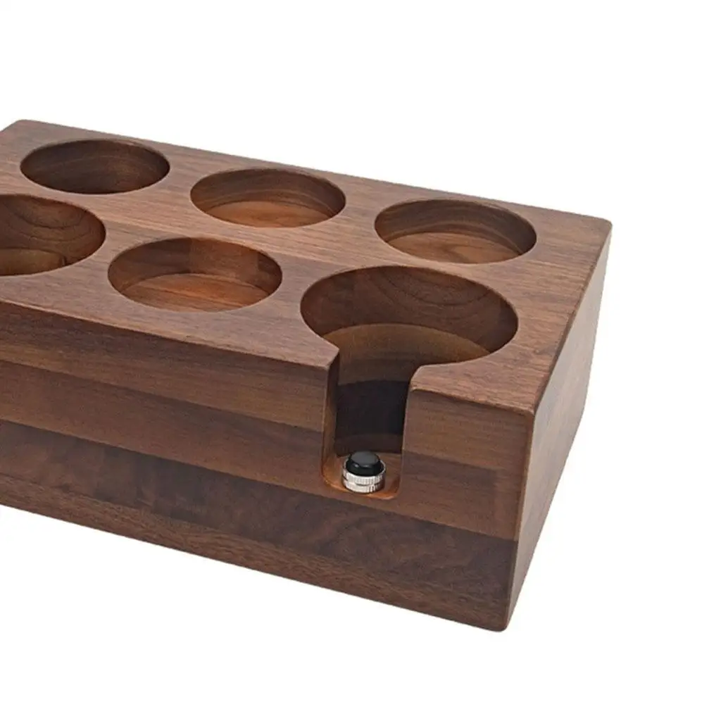 

Walnut Wood Coffee Tamper Station 6 Slots for Distributor Espresso Italian