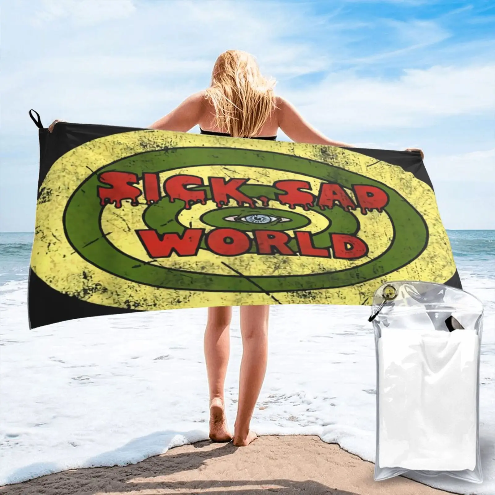 

Sick Sad World Drippy Eye Towel Beach Cover Up Towel Bath Beach Towel Large Beach Towels Beach Towels Towel Beach Beach Towels