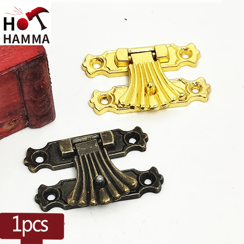 1 шт. коробка с защелкой замок под старину с защелкой деревянный ящик, винная Подарочная коробка, технические аксессуары 24x37 мм