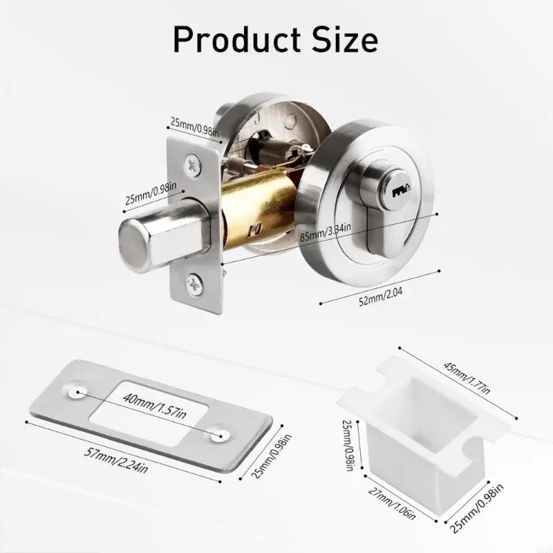 Одноцилиндровый Deadbolts Круглый дверной замок клавиша вход. Прочная нержавеющая