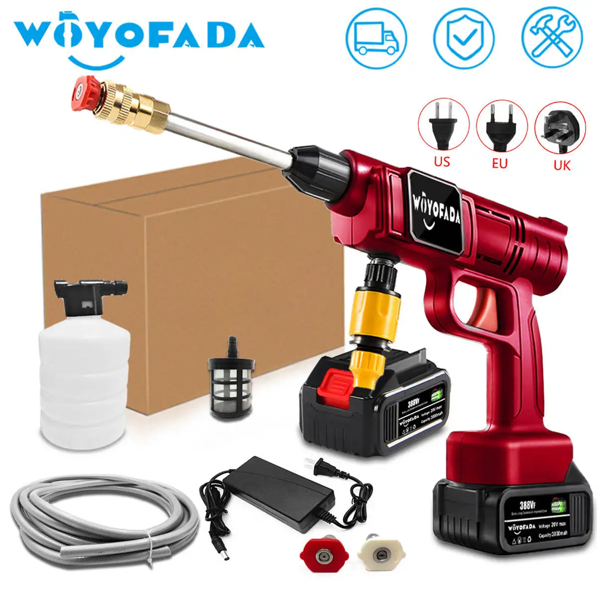 

18V Wireless Cordless High Pressure Cleaner Car Wash Washer Gun Foam Generator Water Gun Spray Cleaner for Makita 18V Battery