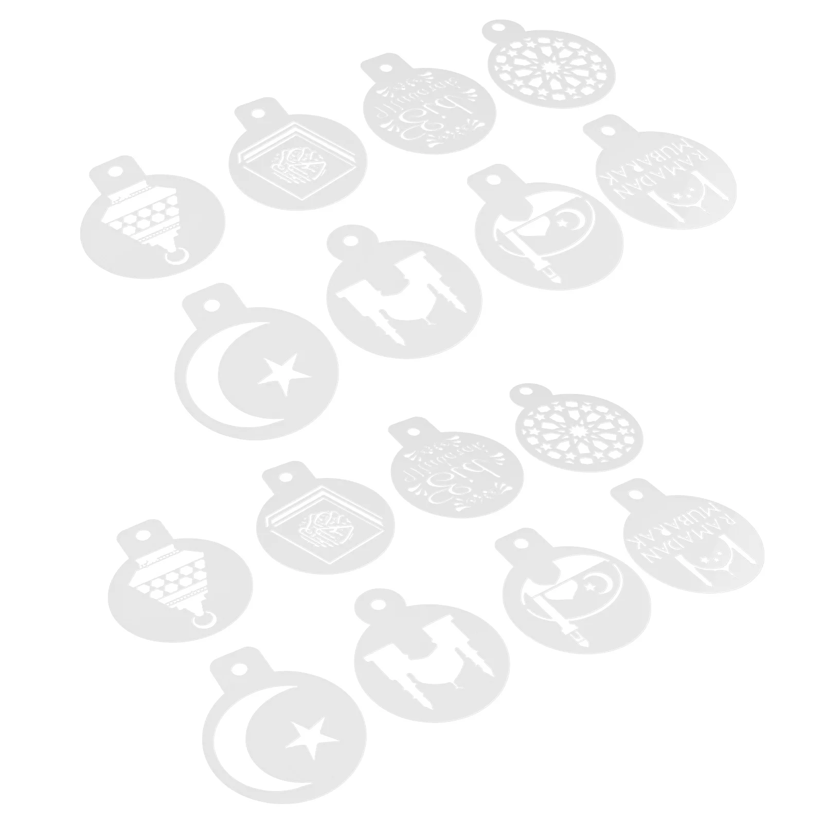 

2 набора формы для декорирования десертов инструменты для замораживания тортов трафареты для распыления кофе трафареты Рамадан искусствен...