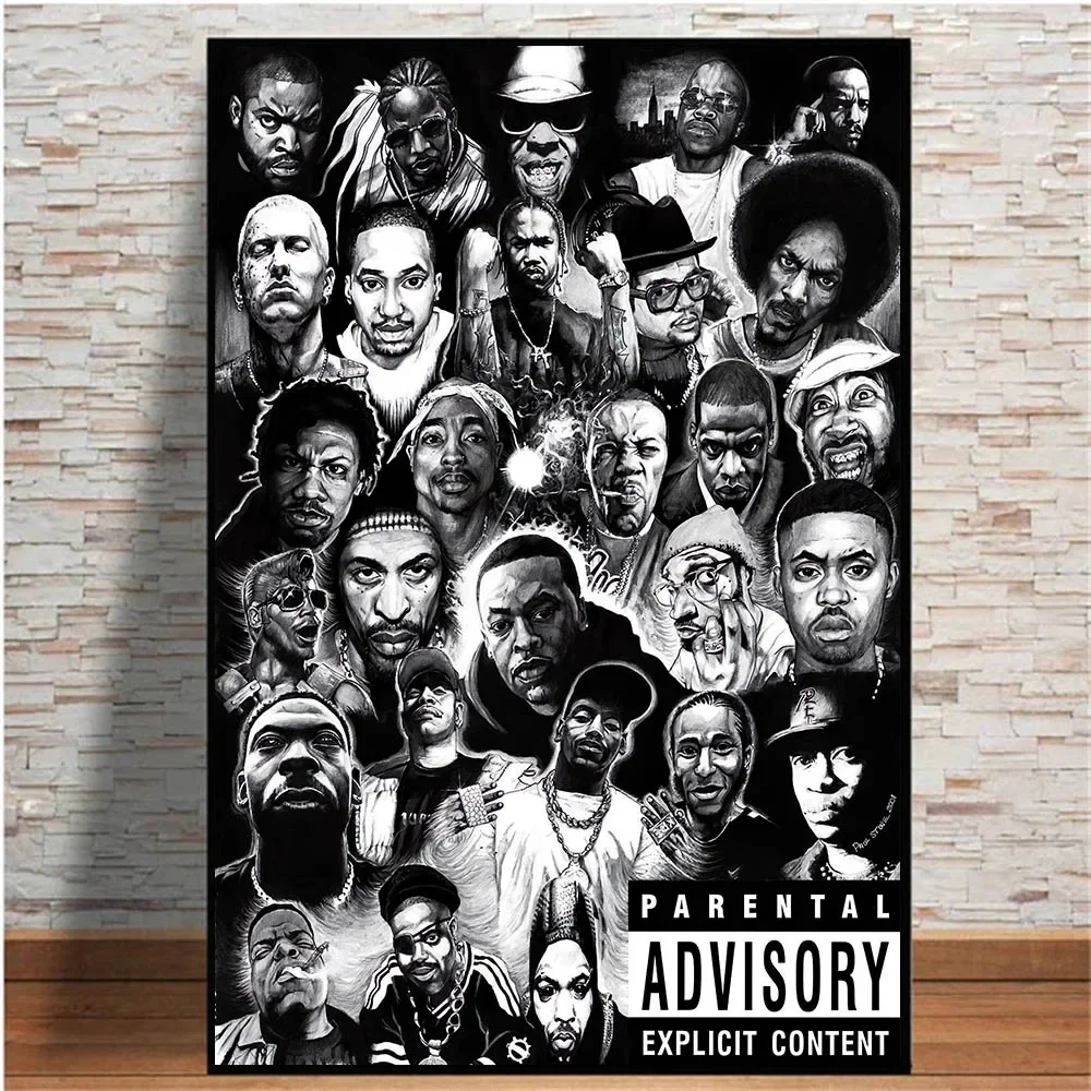 2PAC Музыкальный Плакат Со Звездой T-Upack Гангстерский Рэп Хип-хоп Настенная