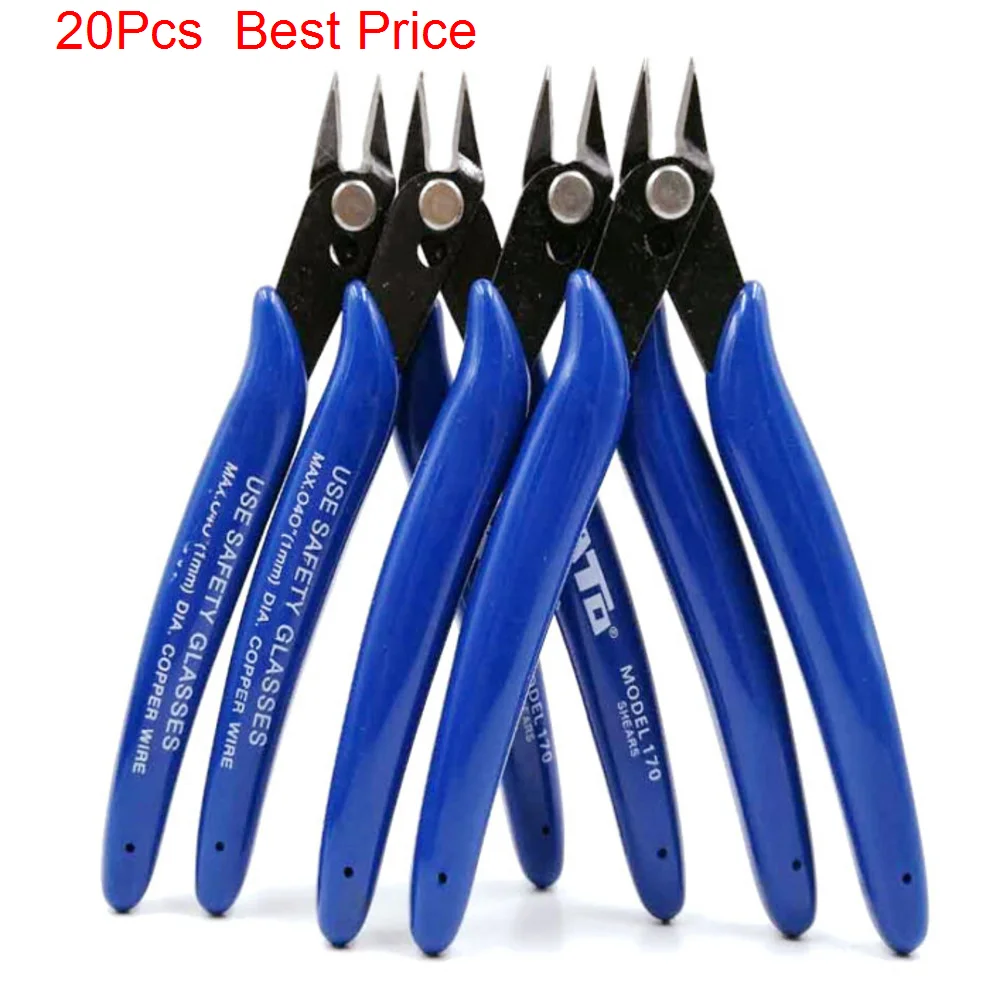 20Pcs/lot 170 Electrical Wire Cable Cutters Diagonal Pliers Side Snips Stainless Steel Nipper Hand Tools |
