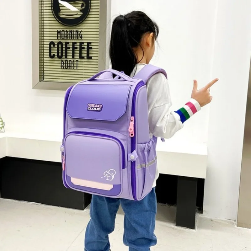 Primary Children British Style Simple Panelled Backpacks New Grade 1-3-6 Girls Boys Light High-capacity School Bags for Travel