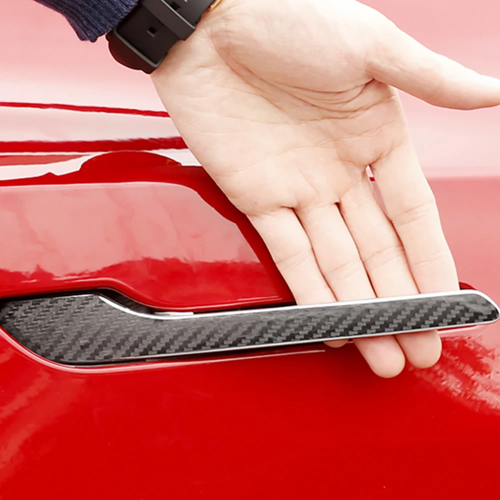 

Tesla Model 3 Y Door Handle Protector Gule Sticker Door Handle Wrap ABS Cover Carbon Fiber Style 4PCS/SET