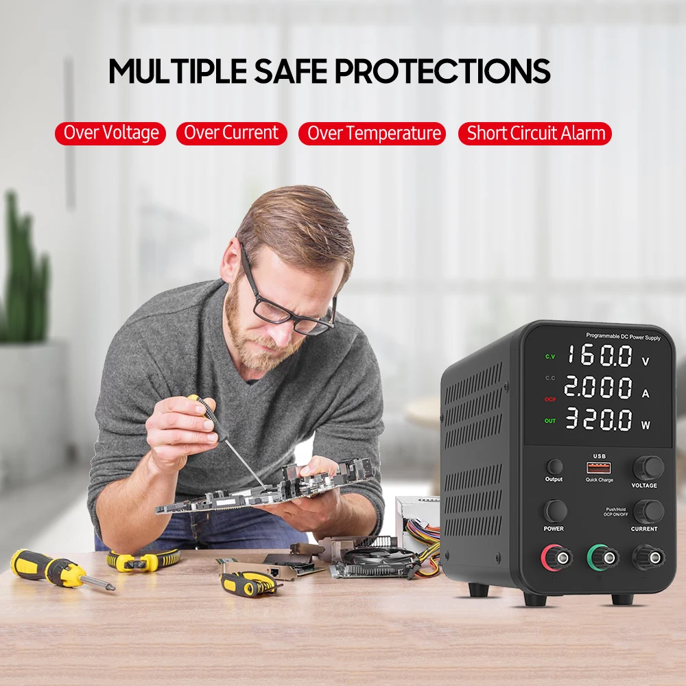 Настольный источник питания постоянного тока с переменным цифровым дисплеем 160 в