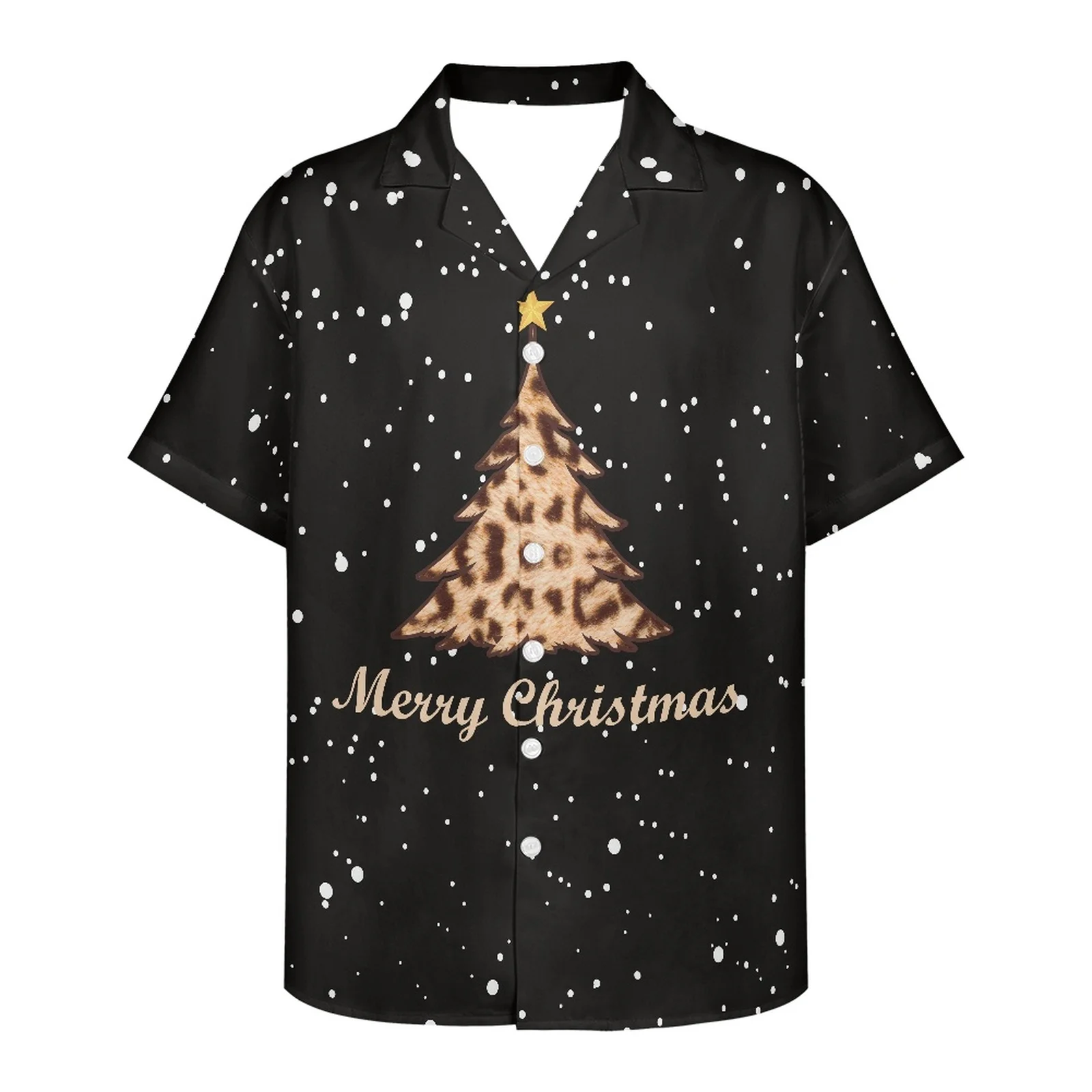 

Christmas Design Store Holiday Atmosphere Staff Clothing School Summer Hawaiian Shirt 3D T-shirt Short Sleeve Camisa Vacation