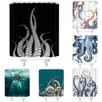 octopus tentacles shower curtains vintage sea monster ocean animal underwater life fabric bathroom curtain with hooks 180180cm