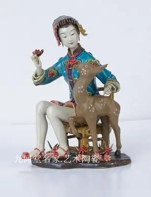 

Li Jialue Shiwan doll porcelain classic figures Chinese furnishings Linnaihe folk arts and crafts Sculpture statue Home