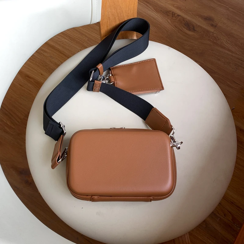 

2022 New Zipper Box Women's Bags Ladies Shoulder Bag PU Leather Vintage Mini Crossbody Phone Bag Korean Youth Bag Whole Sale